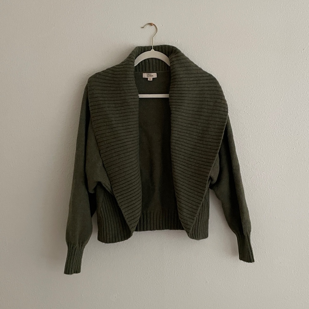 Elan Crop Sweater Open Front Cardigan - Picture 5 of 15
